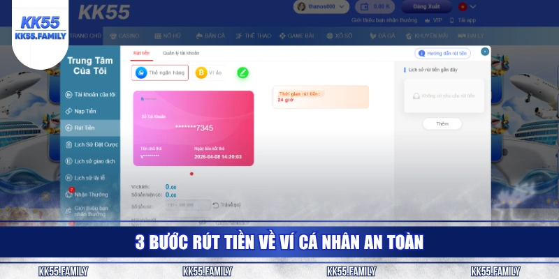 3 bước rút tiền về ví cá nhân an toàn