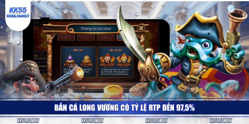 Bắn cá Long Vương có tỷ lệ RTP đến 97,5%